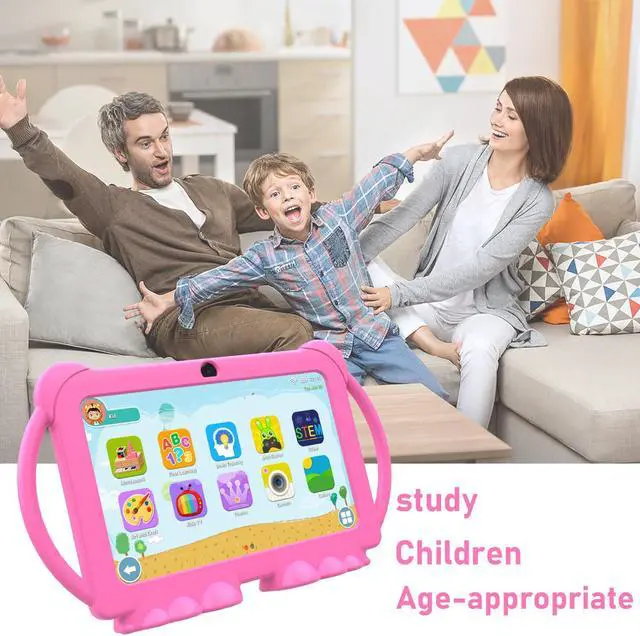 Alt view image 5 of 5 - Android 12 Kids Tablet, 7 inch Tablet for Kids, 4GB RAM 32GB ROM Toddler Tablet with Case, Quad-core Processor, 1024*600 IPS Screen, Parental Control, Dual Camera, IWAWA APP Children Tablet for Girls
