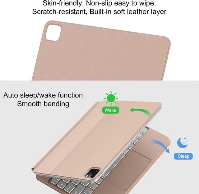 Alt view image 3 of 5 - iPad Air 11 inch (M2) Case with Keyboard 2024 - Magic Keyboard iPad Pro 11 4th/3rd/2nd/1st Gen - Rainbow Colors Backlit - Multi-Touch Trackpad - Magnetic Clasp KeyboardCase for iPad Air 5th/4th Gen