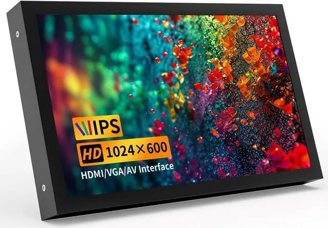 Main image of 7 Inch Small Monitor, 1024x600 HD IPS Mini Monitor with Built-in Speakers/HDMI/VGA/AV Input for Raspberry Pi, PC, TV, DVD, CCTV