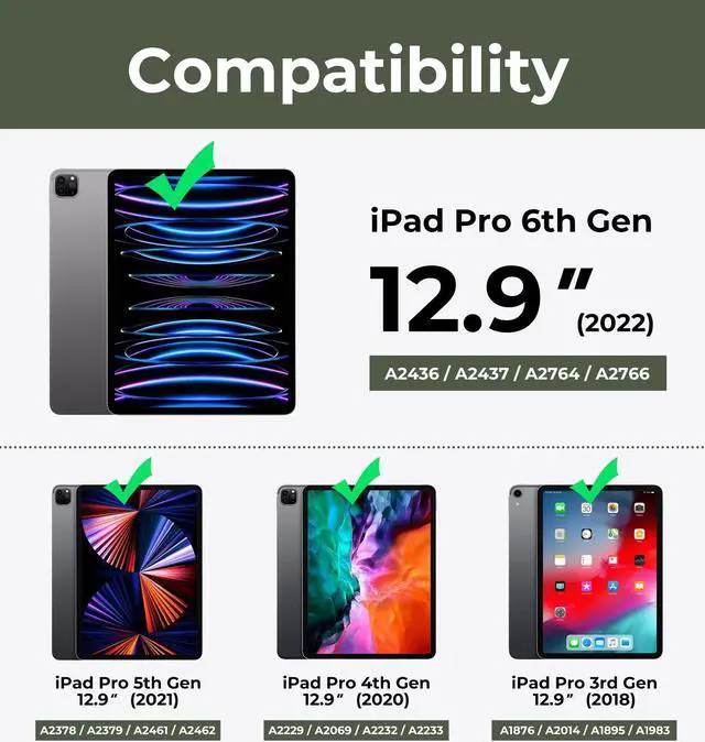 Alt view image 2 of 5 - Dexnor for iPad Pro 12.9 Inch Case 2022/2021/2020(6th/5th/4th), Heavy Duty Shockproof Dual Layer Full-Body Bumper Protective Cover with Built-in Screen Protector & Kickstand & Pen Holder - Matte Pink