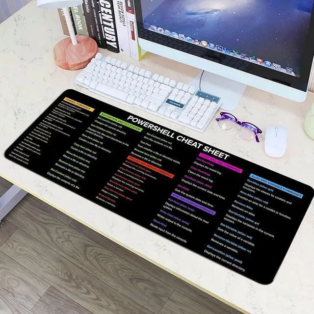 Alt view image 5 of 5 - PowerSell Cheat Sheet, PowerShell for Beginners Mouse pad Gifts Home Office Decor| Gift Coworker | Quick Key, Large Anti-Slip Keyboard Pad Mouse Mat KMH