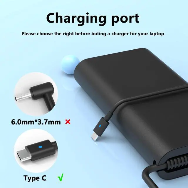 Alt view image 3 of 5 - GERVGHS 130W USB C Laptop Charger Compatible with Dell Precision 3590 3490 5490 5480 5690 3591 5480 5680 5470 5550 5560 5530 5570 5750 5760 Type C Power Cord