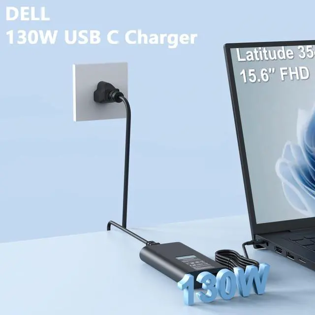 Alt view image 5 of 5 - GERVGHS 130W USB C Laptop Charger Compatible with Dell Precision 3590 3490 5490 5480 5690 3591 5480 5680 5470 5550 5560 5530 5570 5750 5760 Type C Power Cord
