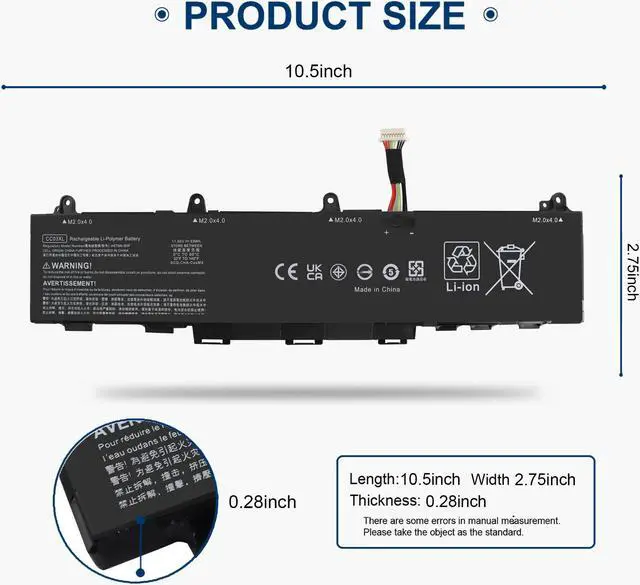 Alt view image 2 of 5 - 53Wh CC03XL CCO3XL Battery for HP EliteBook 830 G7/G8 (Not x360), EliteBook 830 835 840 845 G7 G8, ZBook Firefly 14 G7 G8, Probook 635 Aero G7 G8 CC03053XL HSTNN-DB9Q L77608-2C1 L77608-421 L78555-005