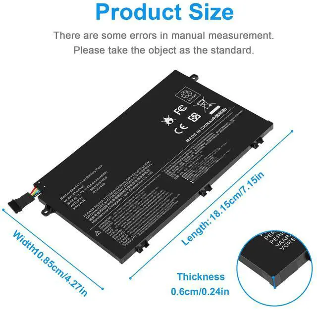Alt view image 2 of 5 - Fancy Buying 01AV445 01AV448 L17L3P51 Battery for Lenovo ThinkPad E480 E490 E485 E495 E580 E585 E590 E595 E14 E15 Series SB10K97606 SB10K97608 01AV447 L17C3P51 L17M3P52 L17M3P51 SB10K97609