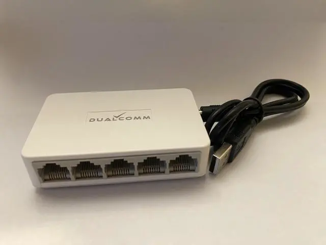 Main image of DualComm Mini 5-Port 10/100 Ethernet LAN Switch (USB Powered, Package May Vary)
