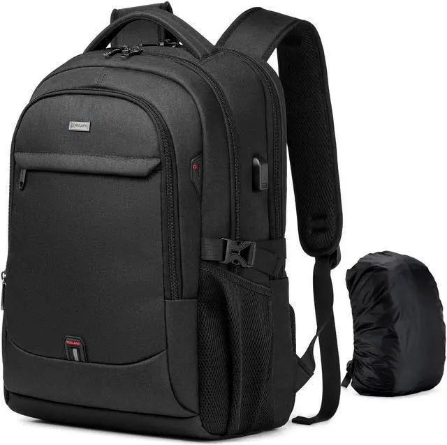 Main image of DUSLANG 17 Inch Laptop Backpack for Travel with Backpack Rain Cover College Backpack for Men Laptop Bag with USB Charging Port,Black