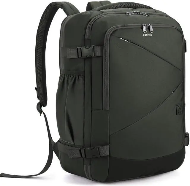 Main image of ECOHUB Carry On Travel Backpack, Expandable Airlines Personal Item Bag 18x14x8, Water Resistant 17 inch Laptop Backpack Flight Approved, 12 Pockets 30L Work Backpacks with Wet Pocket & Cable Slot