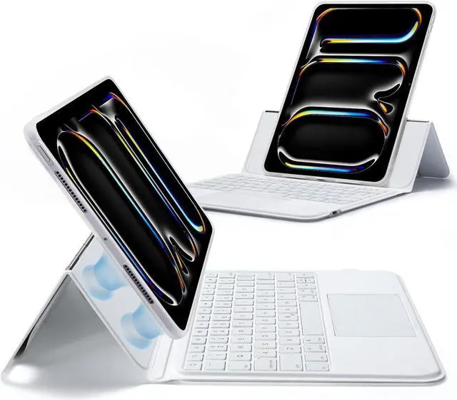 Main image of ESR Ascend for iPad Pro 11 Inch 2024(M4), iPad Pro 11(5th Gen) Keyboard Case with Trackpad, Magnetic Detachable Keyboard with Backlit Keys, Fully Landscape Stand, White