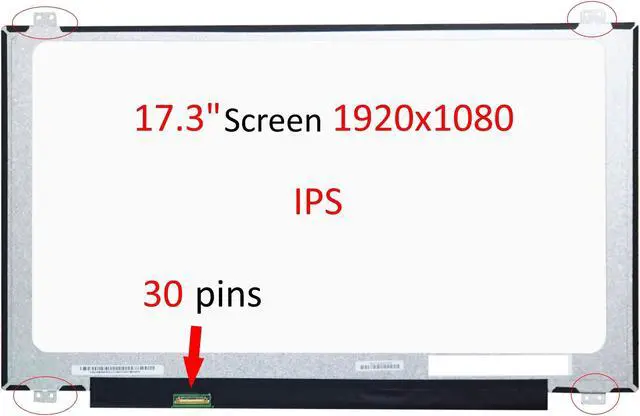 Alt view image 3 of 5 - FULLCOM New LCD Replacement Screen (Non Touch) 17.3 Inch N173HCE-E31 FHD 1920x1080 (with Brackets) 30 Pin Matte for Dell Inspiron 3780 3781 for Laptop/Display/Screen/LCD Application