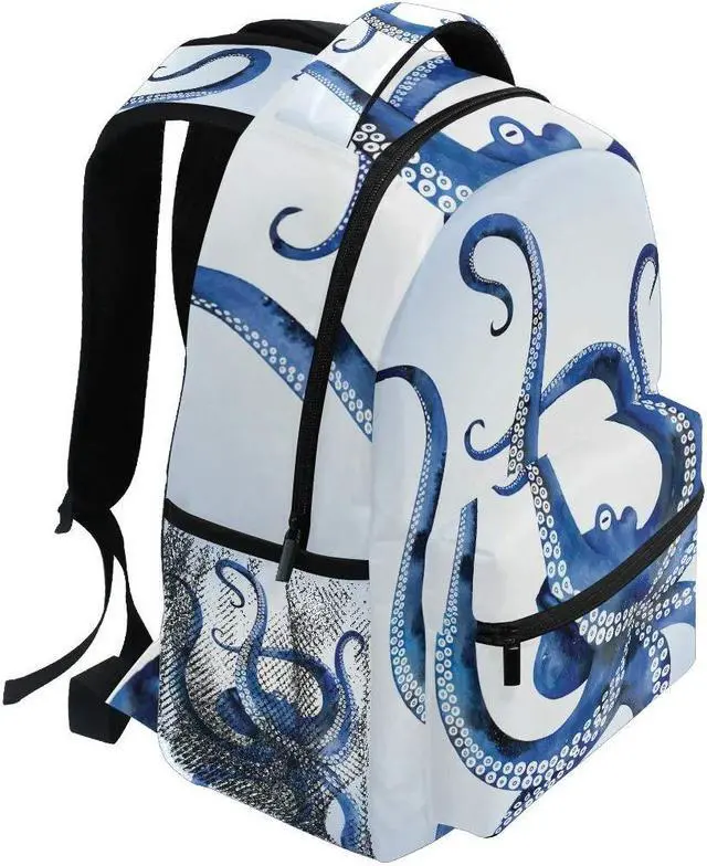 Alt view image 2 of 5 - ALAZA Blue Marine Kraken Octopus Large Backpack for Kids Boys Girls Student Laptop iPad Tablet Travel School Bag w/Multiple Pockets for Men Women College