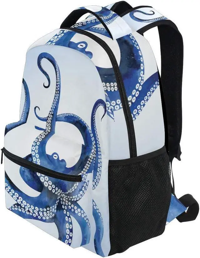 Alt view image 3 of 5 - ALAZA Blue Marine Kraken Octopus Large Backpack for Kids Boys Girls Student Laptop iPad Tablet Travel School Bag w/Multiple Pockets for Men Women College