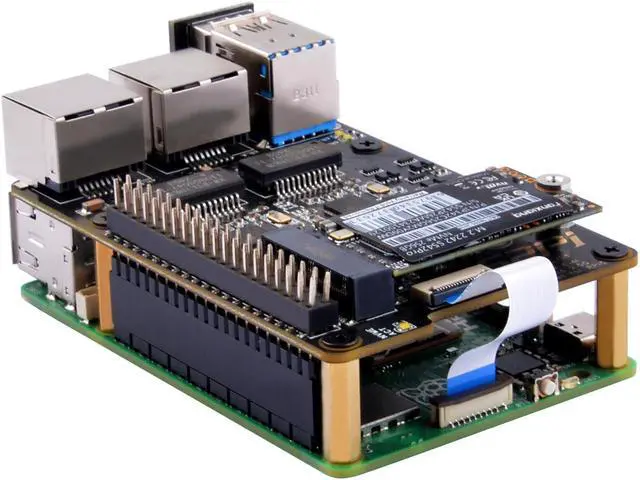 Alt view image 2 of 5 - GeeekPi U2500 M.2 NVME Dual USB3.0 to 2.5G Ethernet Adapter for Raspberry pi 5, Support M.2 NVMe M-Key 2230/2242 SSD