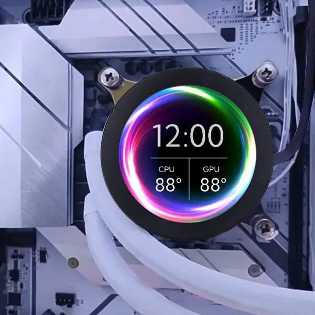 Alt view image 3 of 5 - 2.1 Inch Round Computer Temp Monitor, USB Mini Screen for AIDA64, CPU HDD Data External Expansion Display for Windows for Linux