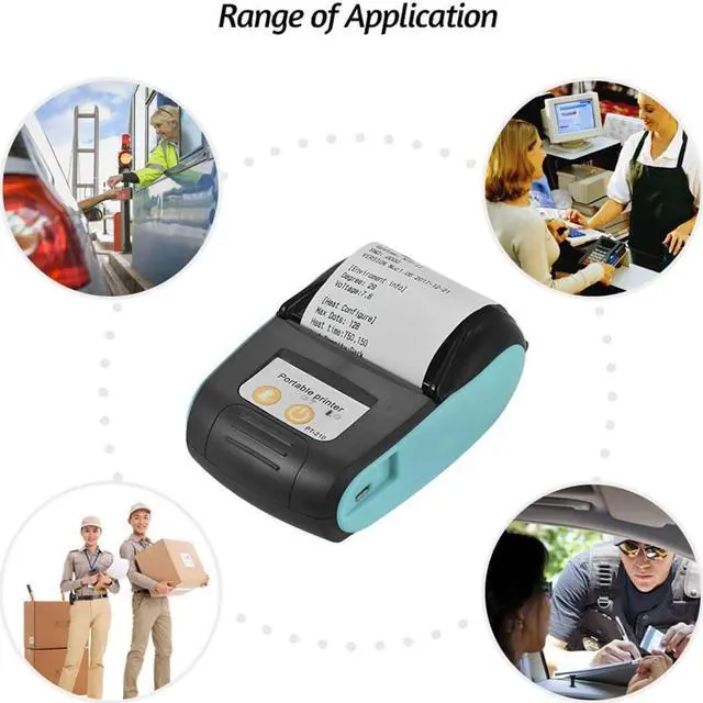 Alt view image 4 of 5 - bluetooth thermal receipt printer 58mm,wireless portable mini pocket invoice bill ticket pos printer for small business, compatible with android/WINDOWS/LINUX,NOT for ios/MAC/ipad(blue color)
