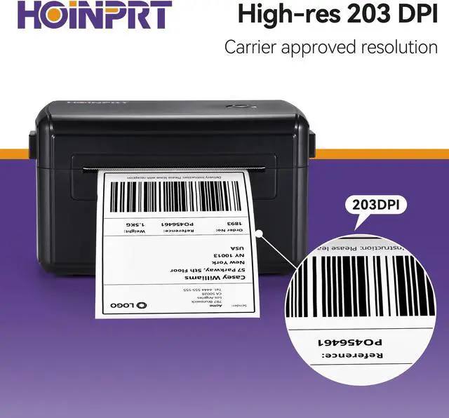 Alt view image 5 of 5 - HOINPRT Thermal Label Printer - Thermal Shipping Label Printer - 4 x 6 Label Printer for Small Business, (Black)