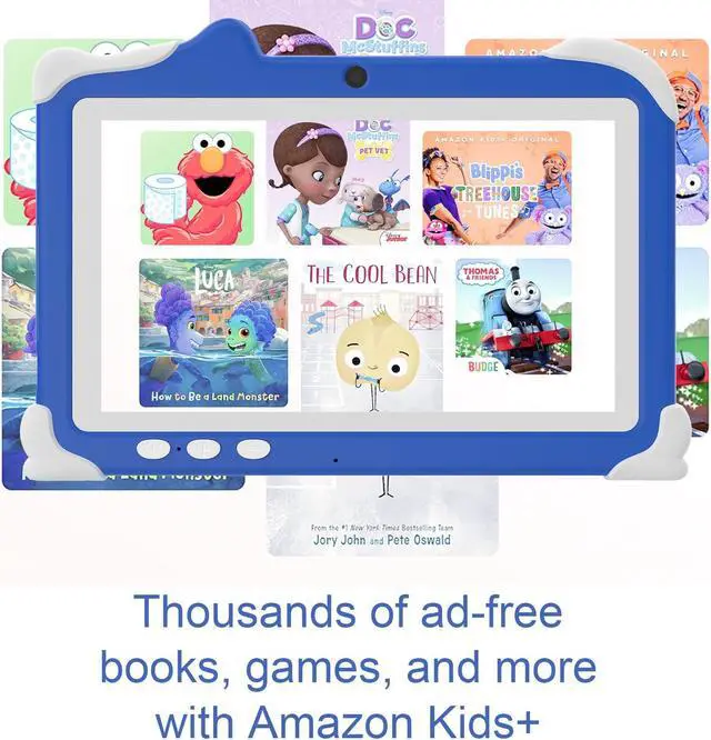 Alt view image 4 of 5 - HOTTABLET Kids Tablet, 7" Android 12 Tablet for Kids, 4GB RAM 32GB ROM Tablet with Case, 1.6Ghz Quad-core Processor Tablet, 3000mAh Battery, FHD Display, 5MP Camera,Parental Control Tablet, Blue