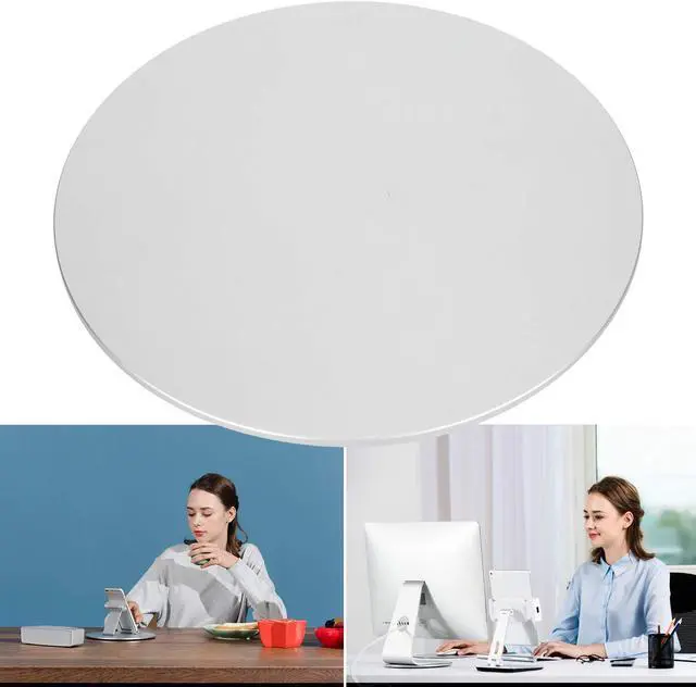 Alt view image 3 of 5 - Silver Aluminum Alloy Computer Screen Monitor Turntable StandRotating Swivel Base, 360deg Rotation Monitor Swivel Base for iMac Disply Rotating Mount Office Supplies