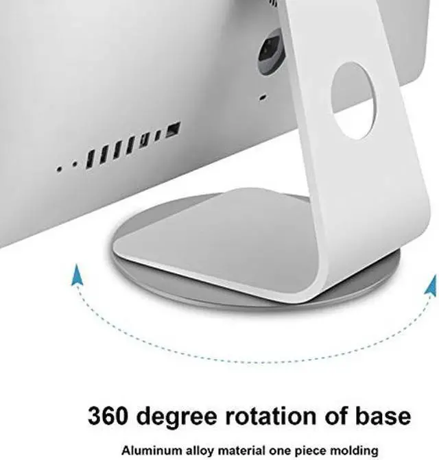 Alt view image 5 of 5 - Silver Aluminum Alloy Computer Screen Monitor Turntable StandRotating Swivel Base, 360deg Rotation Monitor Swivel Base for iMac Disply Rotating Mount Office Supplies