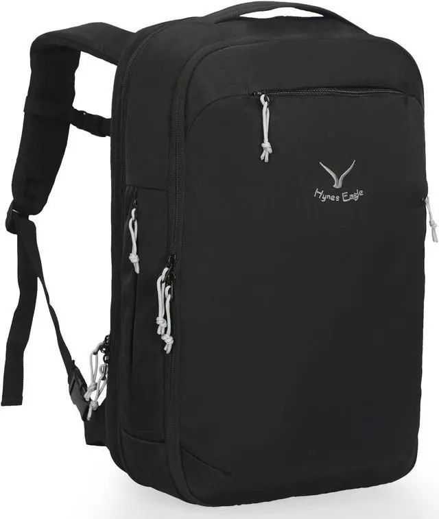 Main image of Hynes Eagle TSA Friendly Travel Backpack for Men Women Carry on Backpack 40L Flight Approved Laptop Backpack for 17 inches Compressible Weekender Bag Overnight Backpack Jet Black