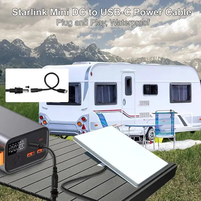 Alt view image 2 of 5 - Starlink Mini DC Power Cable with USB C Adapter Cable, USB C to DC Power Cable PD 20V, Type C Adapter +DC Power Cable for Starlink Mini, Compatible 65W+ PD 20V Protocol Power Supply/Source (10M)