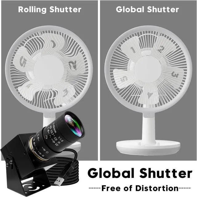 Alt view image 2 of 5 - IFWATER Global Shutter USB Camera 90fps High Speed USB Camera with 5-50mm 10X Manual Zoom Varifocal Lens Close Up 1200P Goft Swing USB Camera Plug and Play for Jetson Nano Laptop Raspberry Pi Mac OS