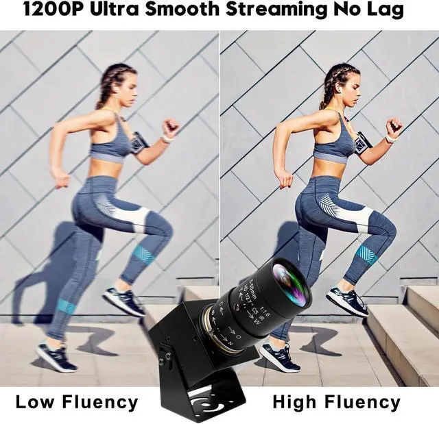 Alt view image 5 of 5 - IFWATER Global Shutter USB Camera 90fps High Speed USB Camera with 5-50mm 10X Manual Zoom Varifocal Lens Close Up 1200P Goft Swing USB Camera Plug and Play for Jetson Nano Laptop Raspberry Pi Mac OS