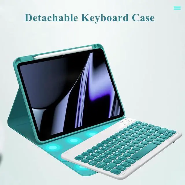 Alt view image 4 of 5 - AnMengXinLing Keyboard Case for iPad 10.2" 9th 8th 7th Generation, Magnetically Detachable Wireless Keyboard with Pencil Holder for 10.2inch iPad 9/iPad8/iPad7/Air3/Pro10.5, Purple