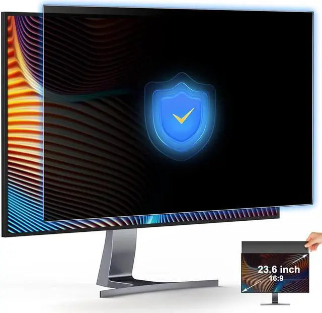Main image of JEAPKA [2-Pack] 23.6 Inch Privacy Screen for Monitor Computer Screen Privacy Filter for 16:9 Widescreen Monitor Desktop PC Monitor Privacy Film Monitor Privacy Shield and Anti-Glare Protector