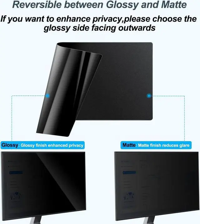 Alt view image 3 of 5 - JEAPKA [2-Pack] 23.6 Inch Privacy Screen for Monitor Computer Screen Privacy Filter for 16:9 Widescreen Monitor Desktop PC Monitor Privacy Film Monitor Privacy Shield and Anti-Glare Protector