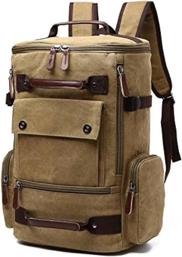 Main image of Jahomieo Vintage Canvas Backpack Casual Travel Rucksack 15.6inch Laptop Daypacks Hiking Camping Backpack
