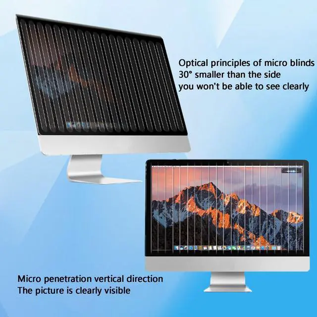 Alt view image 5 of 5 - JQZWXX Acrylic Computer Privacy Screen Filter High Clarity Anti Glare Monitor Protector Anti-UV Anti-Blue Light Anti-Scratch 22-27 Inch Protector Film - Hanging Type Traceless / 22Inch/490x317mm