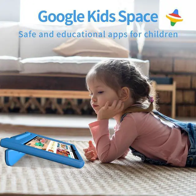 Alt view image 4 of 5 - JREN Tablet for Kids10 Inch Kids Tablet Android 14Octa-core64GBWiFi BluetoothParental ControlChildren ContentChildren Toddler Blue