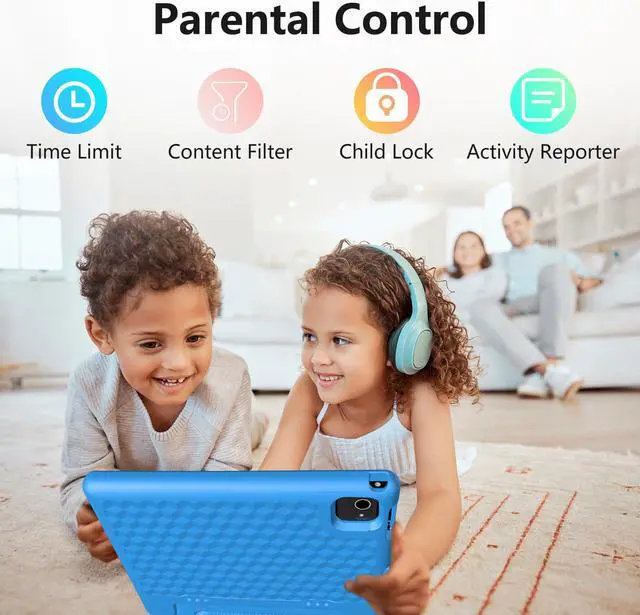 Alt view image 5 of 5 - JREN Tablet for Kids10 Inch Kids Tablet Android 14Octa-core64GBWiFi BluetoothParental ControlChildren ContentChildren Toddler Blue