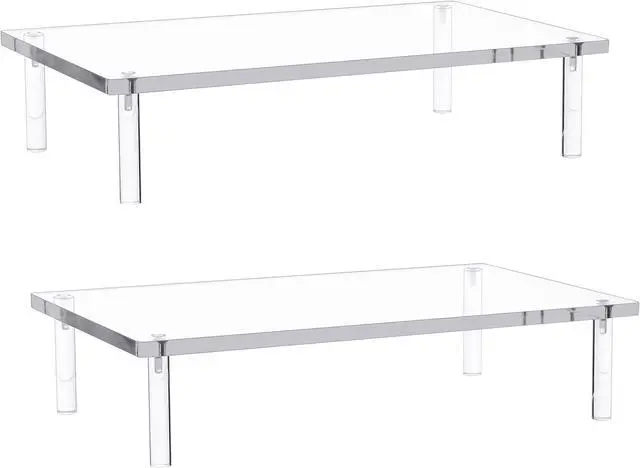 Main image of Jusalpha 2 PC Acrylic Monitor Stand - 10mm Thick Clear Platform - 14.5'' x 9'' x 3.4'' Desktop/ Laptop/ Monitor Riser Stand - For Laptop, PC, Notebook, Printer, Computer, Flat Screen LCD TV