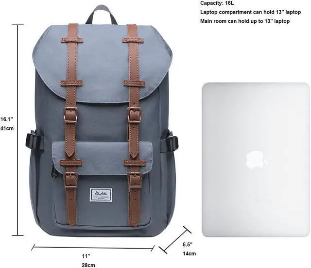 Alt view image 5 of 5 - KAUKKO Laptop Outdoor Backpack, Traveling Rucksack Fits 15.6 Inch Laptop(5-7-Grey(2PC))