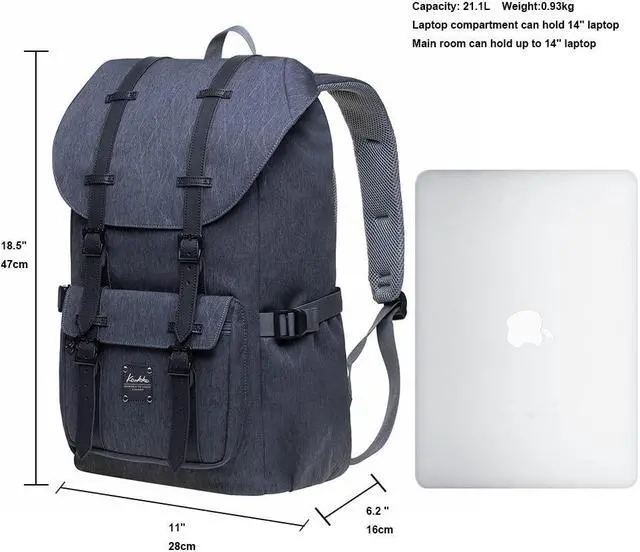Alt view image 4 of 5 - KAUKKO Laptop Travel Backpack, Outdoor Rucksack Fits 15.6 Inch Laptop(18-grey)