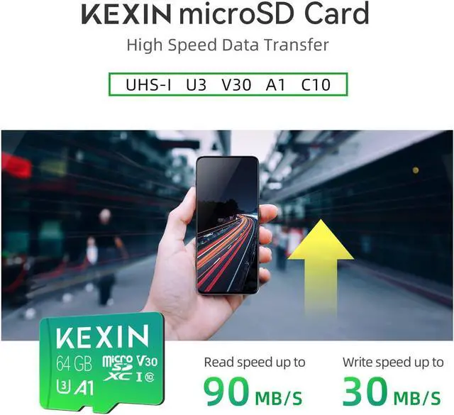 Alt view image 5 of 5 - KEXIN 64GB Micro SD Card 5 Pack Memory Card + KEXIN 128GB USB C Flash Drive USB 3.0