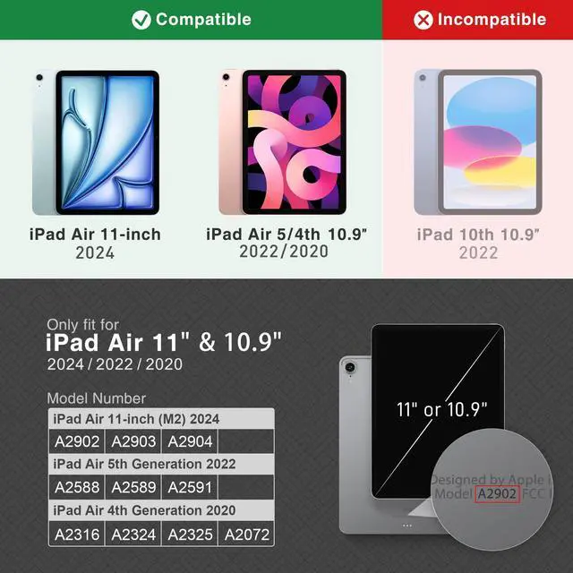 Alt view image 2 of 5 - KingBlanc Case for iPad Air 11-inch 2024 (M2) 6th Generation, iPad Air 5th/4th Generation 10.9" (2022/2020) with Pencil Holder, PU Leather Smart Cover, Auto Wake/Sleep, Multi-Angle Viewing, Beige