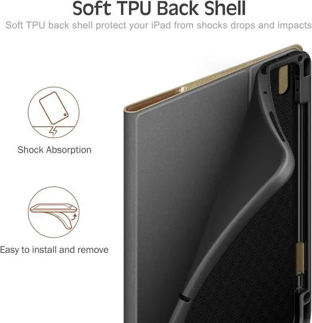 Alt view image 4 of 5 - KingBlanc Case for iPad Air 11-inch 2024 (M2) 6th Generation, iPad Air 5th/4th Generation 10.9" (2022/2020) with Pencil Holder, PU Leather Smart Cover, Auto Wake/Sleep, Multi-Angle Viewing, Beige