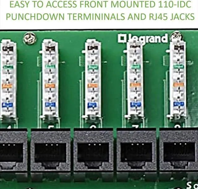 Alt view image 4 of 5 - Legrand - OnQ Cat5e Network Interface Module, Wifi Module with 8 Ports, Network Box Provides Connectivity to Ethernet Connected Devices, Black, AC1058