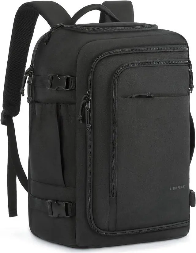 Main image of LIGHT FLIGHT Travel Backpack Carry On Flight Approved TSA Friendly Backpack Water-resistant Lightweight Business Large Weekender Bag Casual Daypack 15.6" Laptop Backpack for Men Women,Black