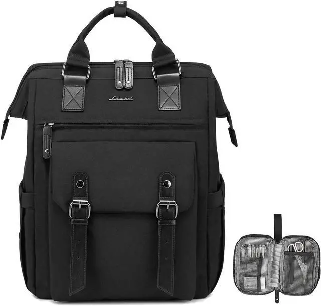 Main image of LOVEVOOK Laptop Backpack for Women, Teacher Nurse Bag Work Travel Computer Backpacks Purse,Water Resistant Daypack with USB Charging Port, 17.3 inch