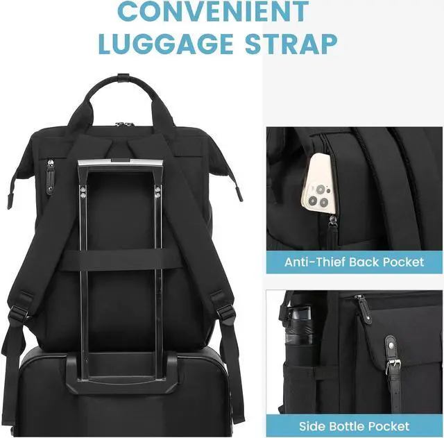 Alt view image 4 of 5 - LOVEVOOK Laptop Backpack for Women, Teacher Nurse Bag Work Travel Computer Backpacks Purse,Water Resistant Daypack with USB Charging Port, 17.3 inch