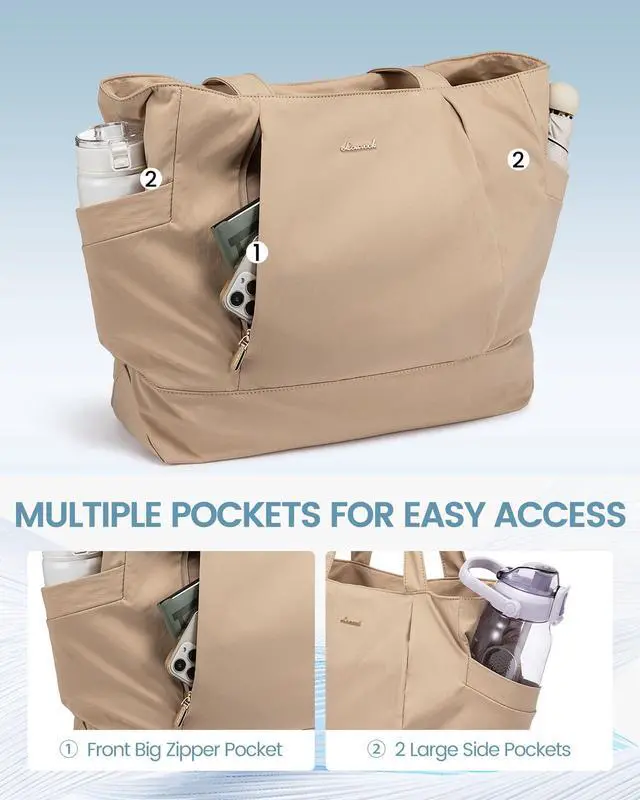Alt view image 5 of 5 - LOVEVOOK Tote Bag for Women Work Travel, Lightweight Teacher Work Tote Bag With Zipper With Laptop Compartment, Nurse Handbag
