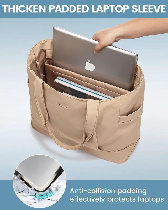 Alt view image 4 of 5 - LOVEVOOK Tote Bag for Women Work Travel, Lightweight Teacher Work Tote Bag With Zipper With Laptop Compartment, Nurse Handbag