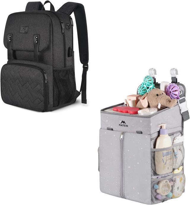 Main image of MATEIN Lunch Backpack, 15.6 Inch Insulated Cooler Lunchbox Backpacks with USB Port for Women Work, Hanging Diaper Caddy, Portable Diaper Organizer Stacker, Nursery Storage for Changing Table