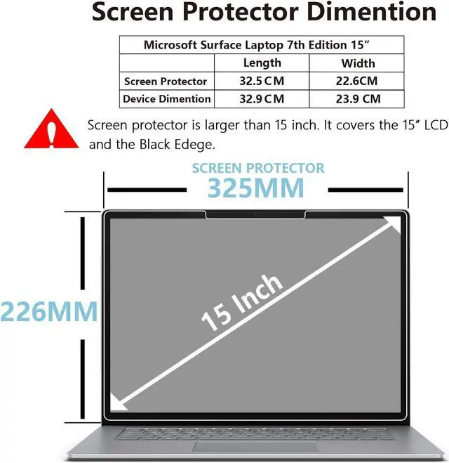 Alt view image 2 of 5 - Megoo (2 Pack Glass Screen Protector for Surface Laptop 7 15 Inch (2024 AIPC), Anti-Scratch, HD Clear Glass, Surface Pen Compatible