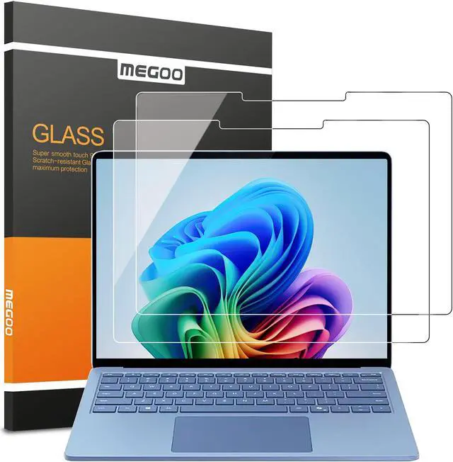 Main image of Megoo (2 Pack Glass Screen Protector for Surface Laptop 7 15 Inch (2024 AIPC), Anti-Scratch, HD Clear Glass, Surface Pen Compatible