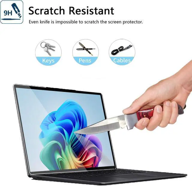 Alt view image 4 of 5 - Megoo (2 Pack Glass Screen Protector for Surface Laptop 7 15 Inch (2024 AIPC), Anti-Scratch, HD Clear Glass, Surface Pen Compatible